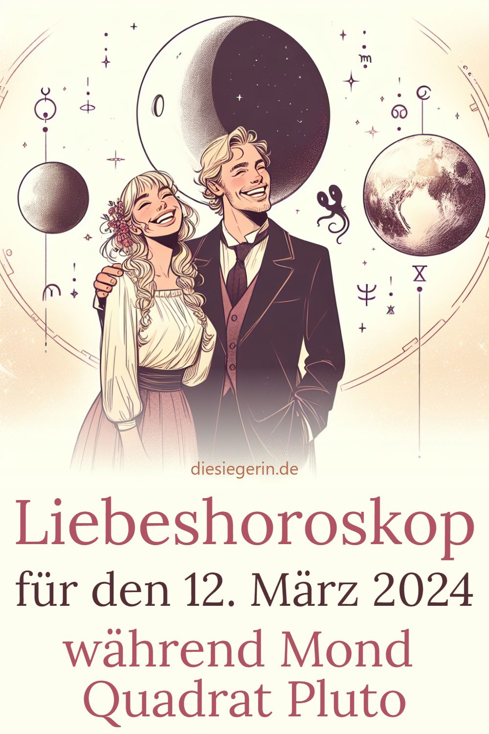 Liebeshoroskop für den 12. März 2024 während Mond Quadrat Pluto