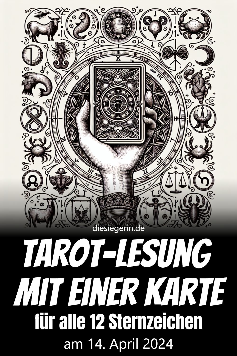 Tarot-Lesung mit einer Karte für alle 12 Sternzeichen am 14. April 2024