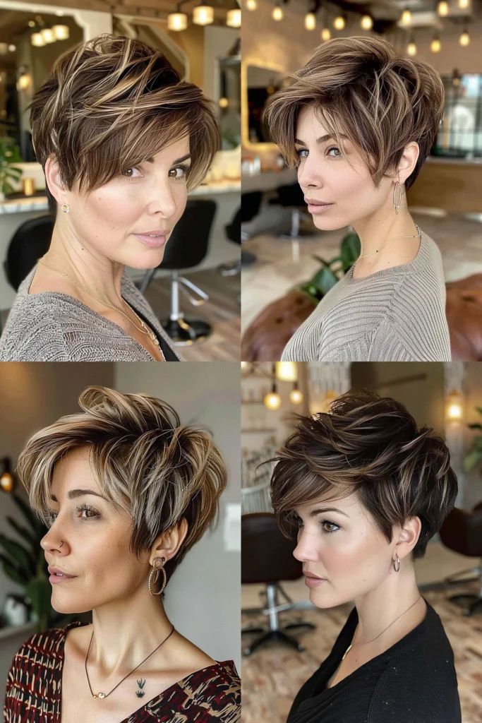 Layered Silver Pixie Cut