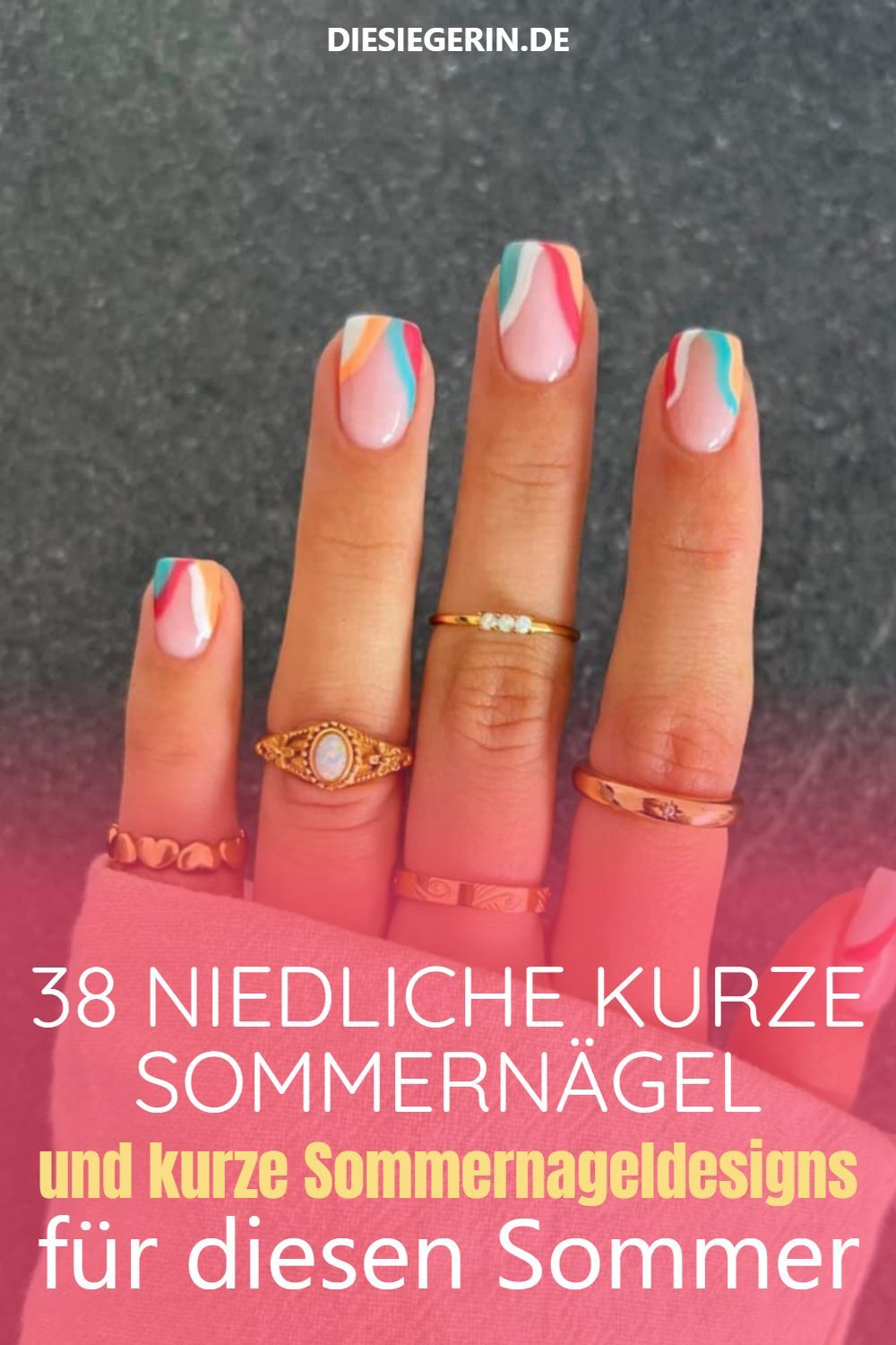 38 NIEDLICHE KURZE SOMMERNÄGEL und kurze Sommernageldesigns für diesen Sommer