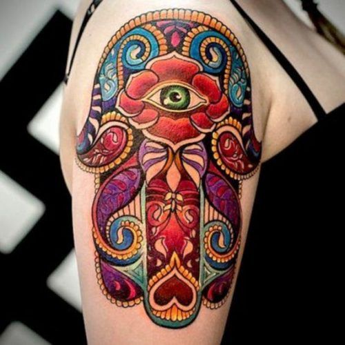 Bunte Ornament-Hamsa